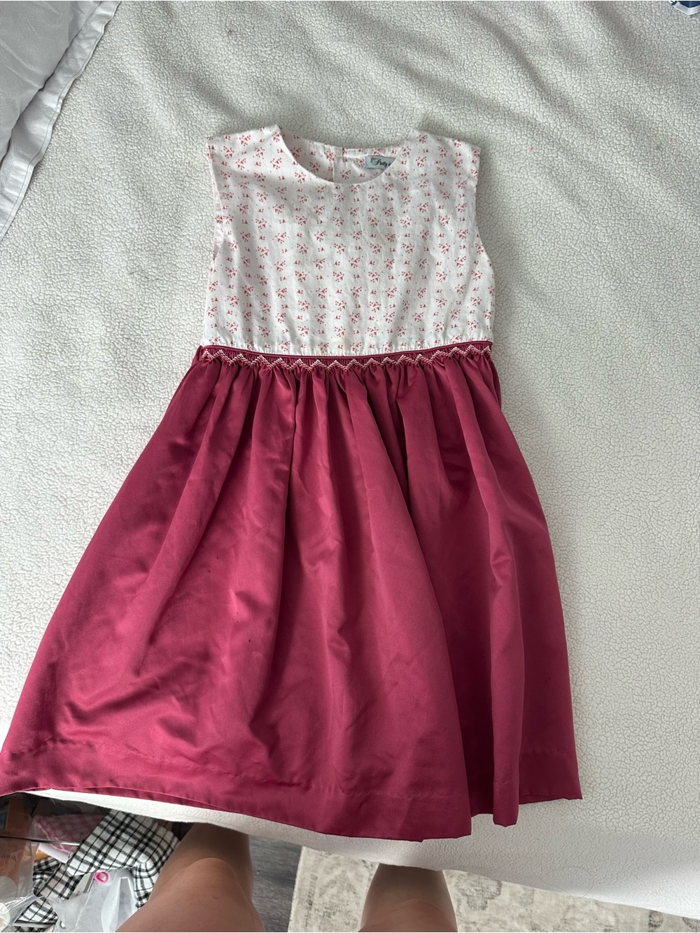 Pretty in pink Girls Floral Pink & Burgundy Sleeveless Party Dress
